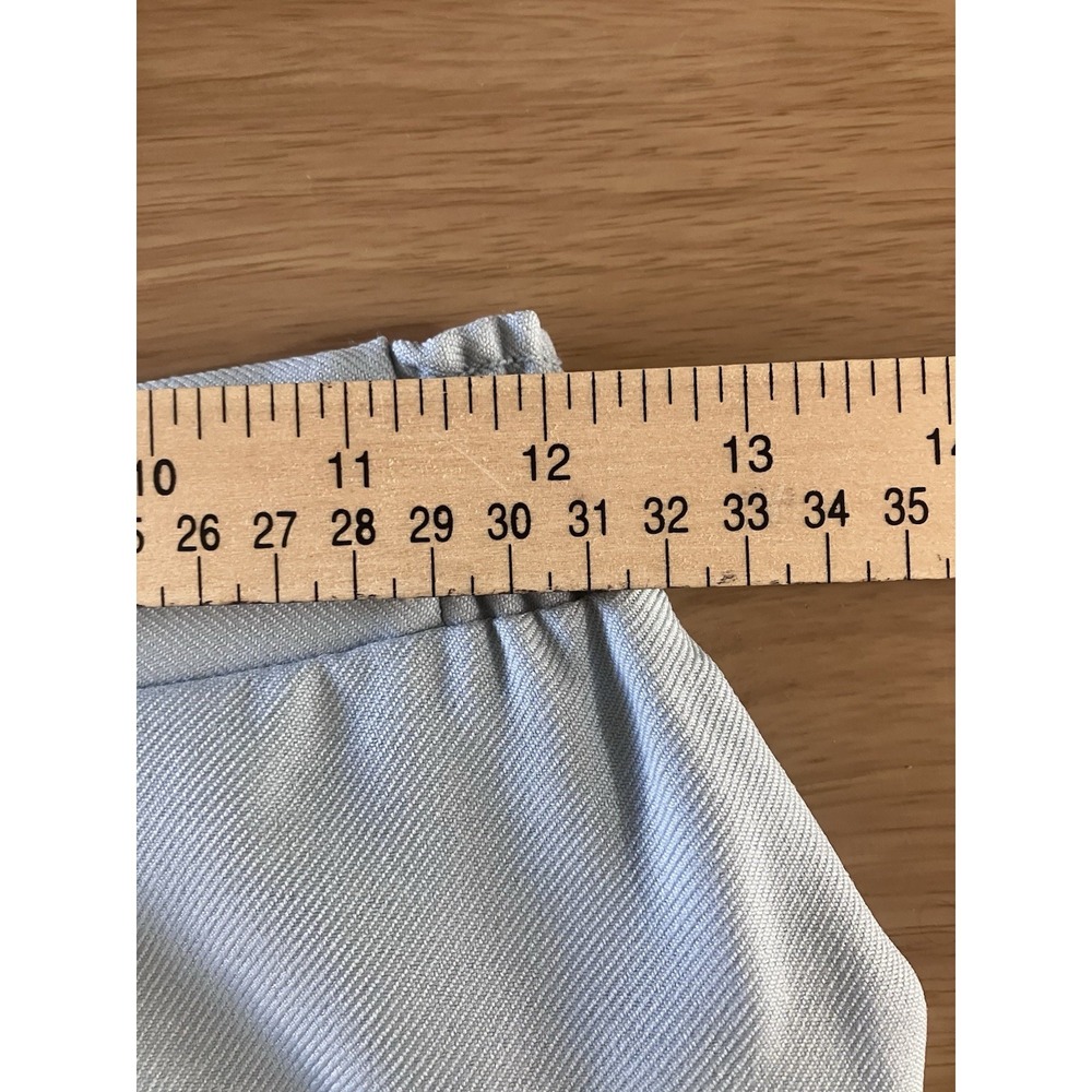VTG 1970s Women's XS/S 2 Piece Set Powder Blue Button Up Vest & Wide Leg Pants - Picture 12 of 16